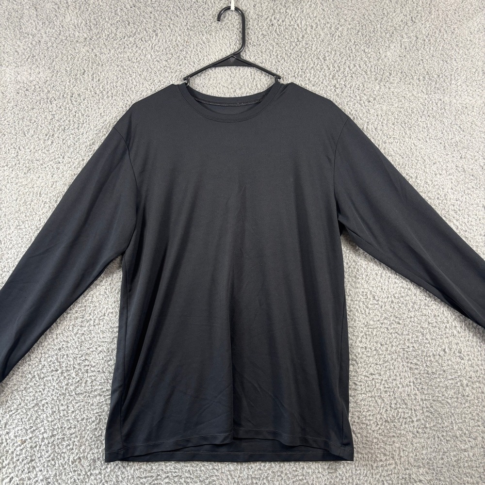 Asics Mens Long Sleeve Performance Shirt Black Athletic Training Top Large 1485